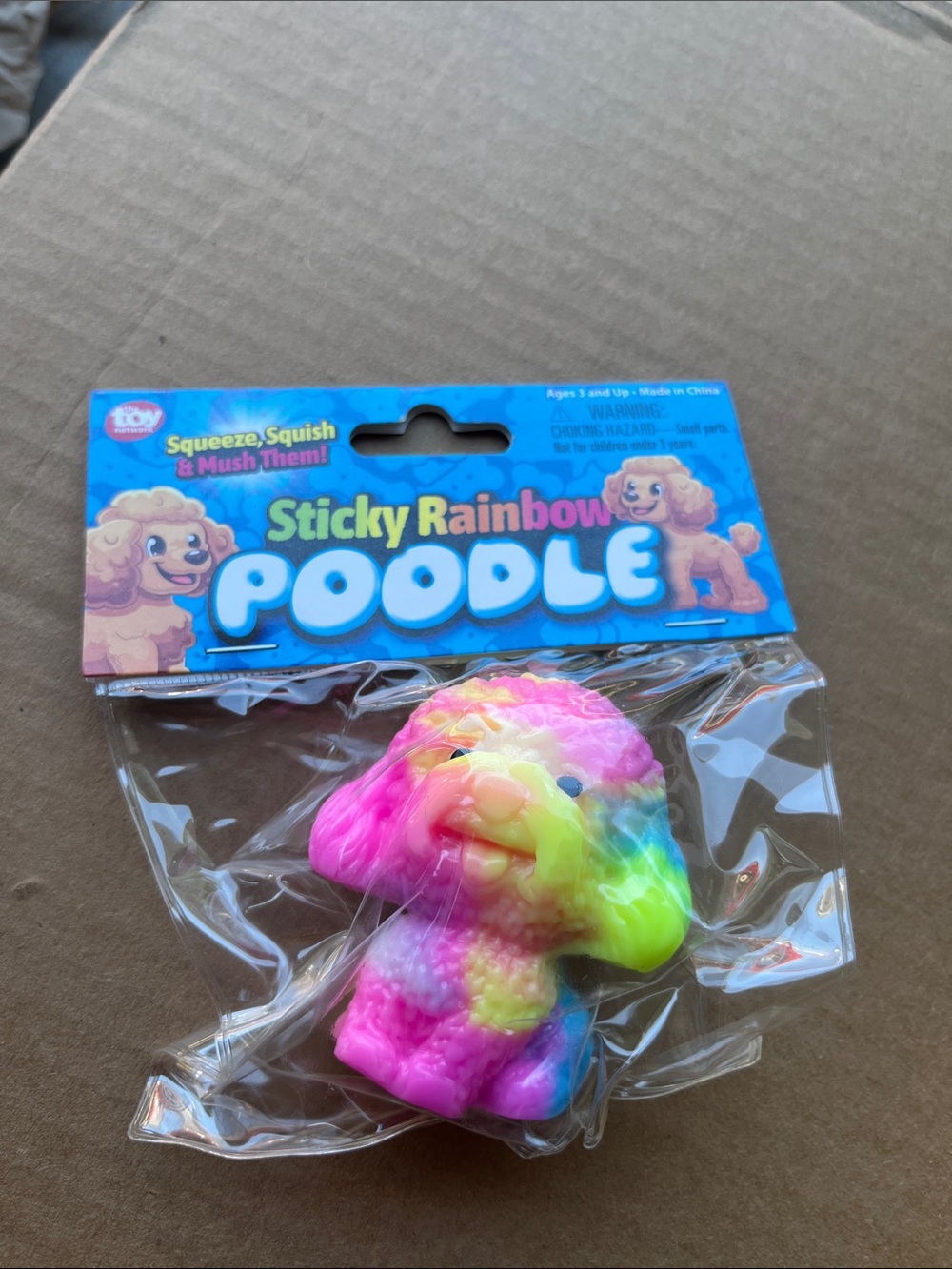 Sticky Rainbow Poodle Squishy Toy - Multicolor